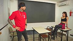 petite student seduces with blowjob