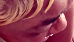 Blonde Bent Over For Big Black Cock Doggystyle With Wet Natural Tits