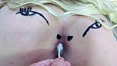 Pink ass sucking lollipop in sheer and red outfit