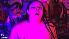 BBW girlfriend licks and sucks feet during rough sex