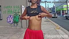 Can You Spot The Hairy Pussy Flashing Under That Miniskirt On The Street?