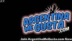 Busty skinny brunette shows off her round ass in panties.