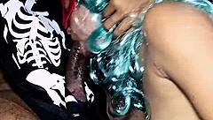 Best Friend Moans During Creampie After Halloween Party