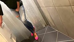 I peed in my jeans desperately, then he peed on my ass, and I gave him a blowjob.