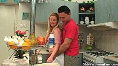 Mom Prepares Herself For Dessert In Kitchen