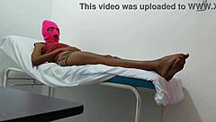 The doctor gives special attention and sensual massage to his female patient