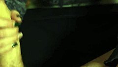 Blue-Eyed Brunette Takes Huge Cum Mouthful On Bed!