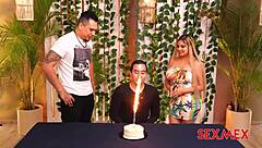 sexmex birthday threesome haide unique blowjob group