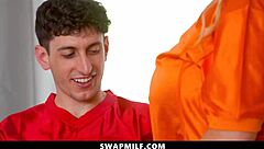 Milfs Swap Stepson Fun During Game