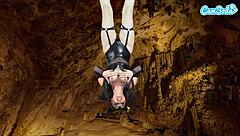 Hot Amateur Teen 18+ In Bat Costume Masturbates Upside Down To Epic Orgasm