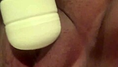 Bride with big pussy lips uses toys for orgasm