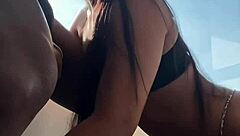 cute girl sucking monster cock for first time