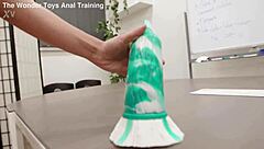 Lady Ana tests massive handmade Impaler size L with extra anal fisting fun.