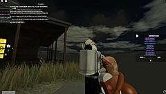 blonde bent over in doggystyle with wet big tits and ass