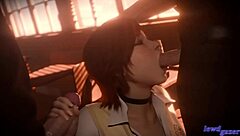 Asuka Kazama says, Watch me in this threesome with deepthroat and cum in mouth.