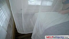 Gorgeous stepmom Courtney Taylor gets horny for her stepson's big cock, leading to handjob, doggystyle, and hardcore action