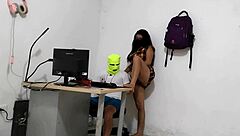 Slutty neighbor with big ass shakes it while getting cock in homemade cuckold scene.