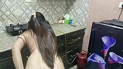 Indian stepmom fucking stepson in kitchen