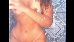 the ebony beauty performs on webcam