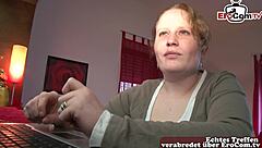 German wife tries cheating at casting with a stranger for thrills