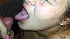 huge tits milf sucks dick gets thick facial