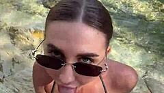 Best Blowjob Cum on Face and Tits from Stranger