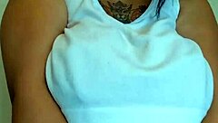 Chubby Asian BBW with huge lactating tits gets sucked. Interracial breastfeeding heats up fast.