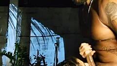 Latina amateur moans as personal trainer licks her wet pussy and big ass