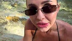 Best Blowjob Cum on Face and Tits from Stranger