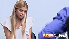 A hot blond girl is getting fucked by her partner with passion