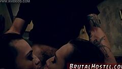 Extreme close fuck in bondage domination