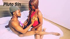 Jasmine Candy in sexy red dress gets monster cock in Lagos hotel, moaning to orgasm.