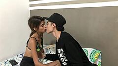 Hot kisses and tit licks for small girl.