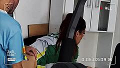 employees fuck in the warehouse office area outdoors