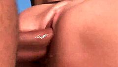 blonde teen gets anal fucked outdoors with big cock