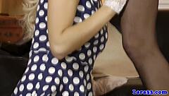 Mature euro goes lesbian with teen