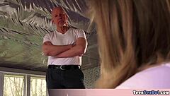 candice doing a workout but she is too sexy with petite 18+ teen blowjob