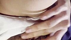 hot brunette student masturbates and cums after studying