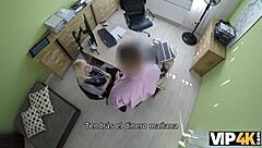 Vip4k dulce nena interviews for a naughty loan agent.