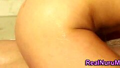 Masseuse tugs and sucks big tits hard!