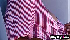 Asian hottie Angel Constance strips naked outdoors with sassy sexy vibes