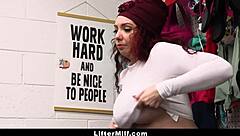 i caugh milf shoplifter stealin food from store