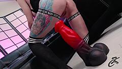 I inserted a huge dildo and couldn't stop riding it.