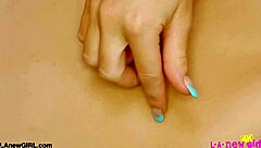 hey, check out this cute blonde model showing off her sexy body on the sofa