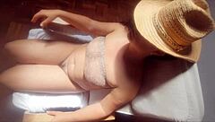 Stepson Jerks Off And Cums On Stepmom's Face In Chair