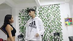 damn! latina brunette babe fucked on pool table by older stepbrother during lessons!