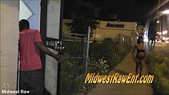 Exciting strawberry threesome in the hood!