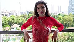 Tattooed german girl gets outdoor fucking in transparent clothes