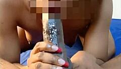 she masturbates and squirts, then gives him a hot blowjob ending in missionary fuck and cumshot