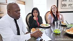 Black Foster Step Daddy Schools Asian Ember Snow and Summer Hart